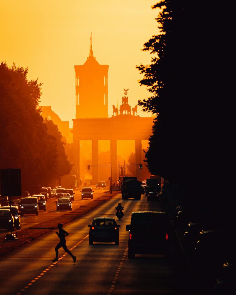 Brandenburger Tor bij zonsopgang